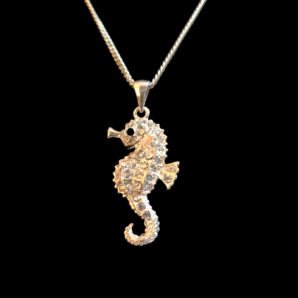 Swarovski crystal encrusted Seahorse necklace